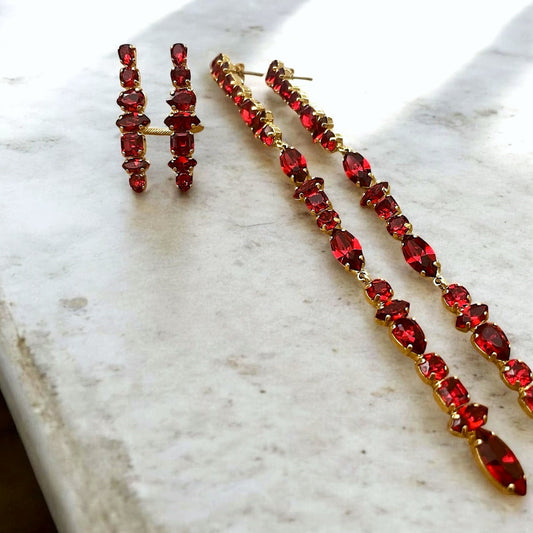 ALERIA EARRINGS IN SCARLET